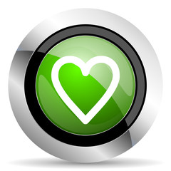heart icon, green button, love sign