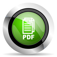 pdf icon, green button, pdf file sign