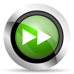 rewind icon, green button