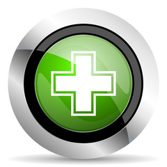 pharmacy icon, green button