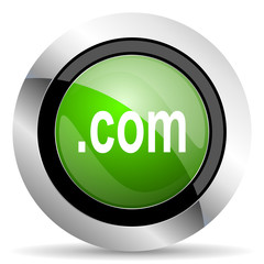 com icon, green button