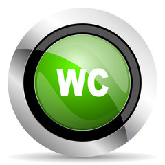 toilet icon, green button, wc sign
