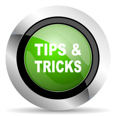 tips tricks icon, green button