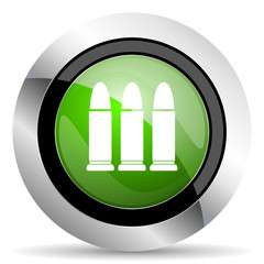 ammunition icon, green button, weapoon sign