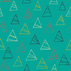 Geometric seamless pattern with triangles. Abstract yellow background.