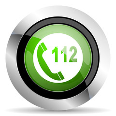 emergency call icon, green button, 112 call sign