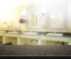 Table Top And Blur Interior Background
