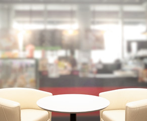 Table Top And Blur Interior Background