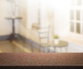 Table Top And Blur Interior Background