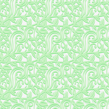 Seamless texture with leafs in the gentle shades of green.