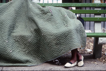 homeless in Harold Square -- 1990