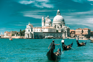Gondolas on Canal Grande in Venice, Italy