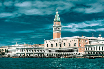 Fototapeta premium View from the sea to Venice in summer day, Italia