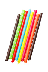 Multicolored big plastic straws