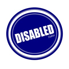 DISABLED white stamp text on blue