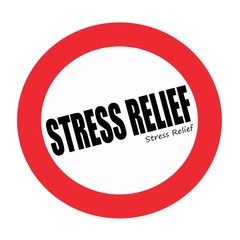 STRESS RELIEF black stamp text on white