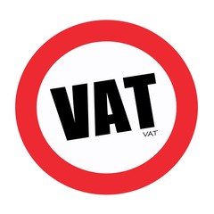 VAT black stamp text on white
