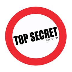 Top secret black stamp text on white