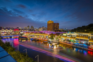 Clarke Quay at Singapore night : 31 JAN 2015