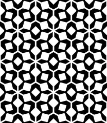 Black and white geometric seamless pattern, abstract background.