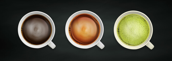 coffee and tea close-up image