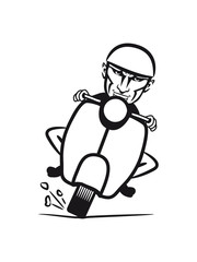 Scooter racing funny