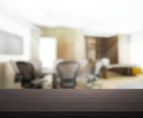 Table Top And Blur Office Background