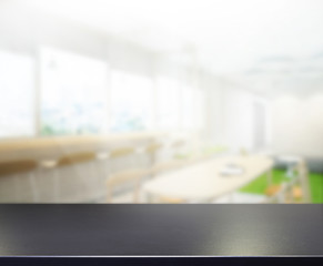 Table Top And Blur Office Background