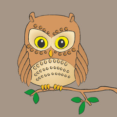 Owl On A Branch
