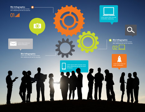 Team Teamwork Cog Functionality Technology Business Concept