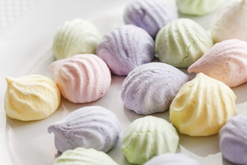 Pastel colored meringue