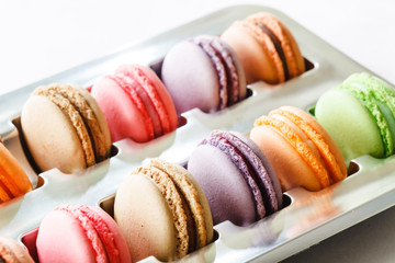 traditional french colorful macarons