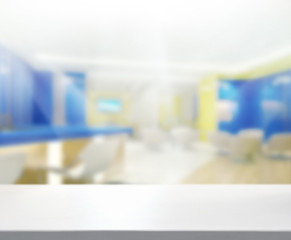 Table Top And Blur Office Background