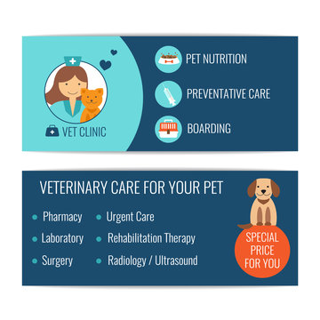 Flyer of veterinary clinic. Animal care. 