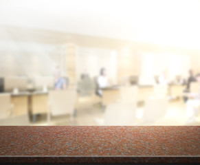 Table Top And Blur Office Background