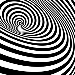 Black and white abstract striped background. Optical Art.