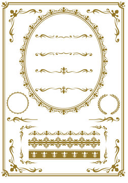 gold frame set Vector
