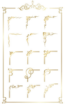 gold frame set Vector
