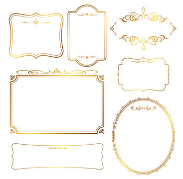 gold frame set Vector
