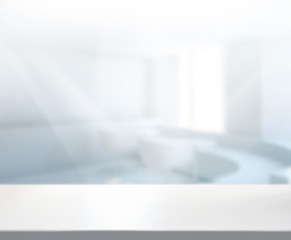 Table Top And Blur Office Background