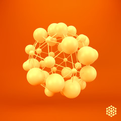 3D Molecule structure background. Graphic design.