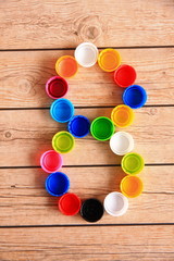 Colorful Number Bottle Caps