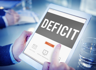 Deficit Risk Loss Deduct Recession Concept