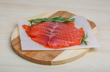 Sliced salmon