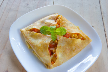 stuffed omelette with vegetables