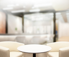 Table Top And Blur Office Background