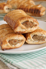 Pork sausage rolls freshly baked