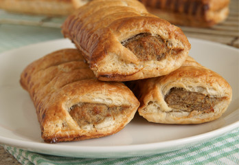 Pork sausage rolls freshly baked