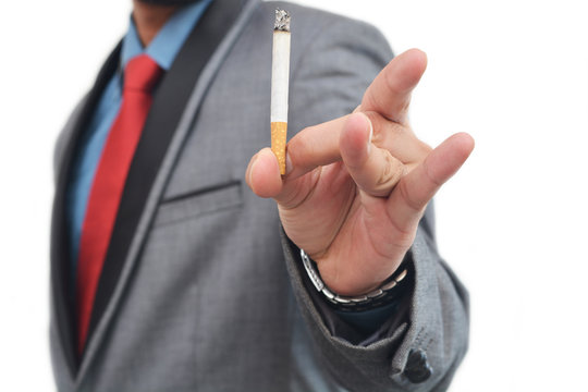 Professional Quit Smoking Sign Throwing Away Cigarette