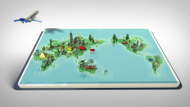 Opened passport, travel world tour concept 2 (included alpha)